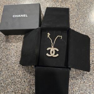 CHANEL Gold and Silver Logo Necklace